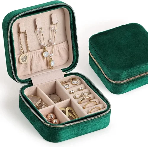 جعبه جواهرات جولری باکس تو مدل مخملی مسافرتی